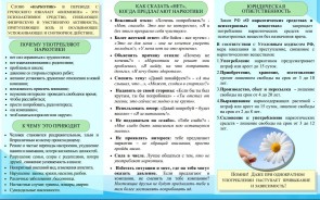Памятка О пагубном влиянии немедицинского потребления наркотических средств и психотропных веществ на организм человека